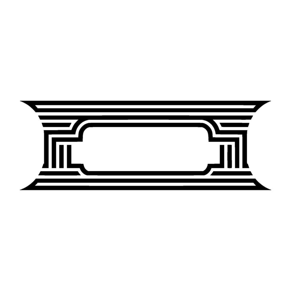 Art Deco Frame, Geometric Ornament, Elegant - Linear vector