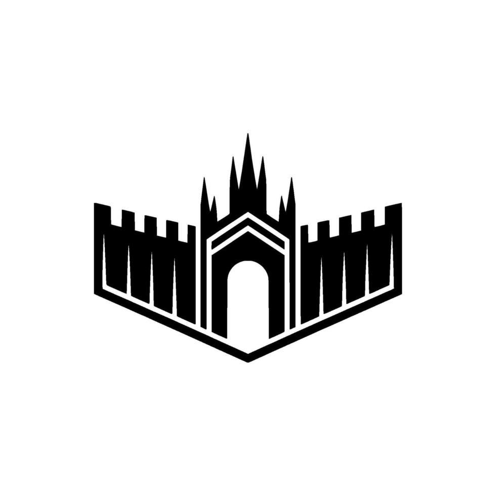 Geometric Fortress Emblem, Modern Gothic vector