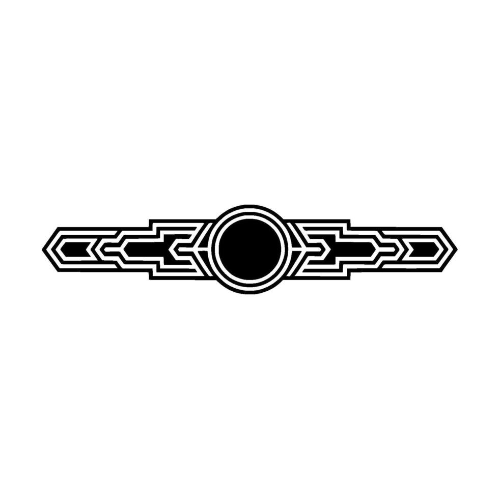 Art Deco Geometric Border, Circular Focal Point vector