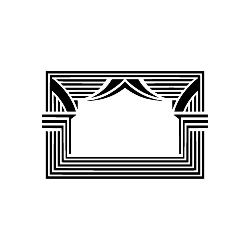 Geometric Deco Frame, Minimalist, Elegant Border, - Stripes vector