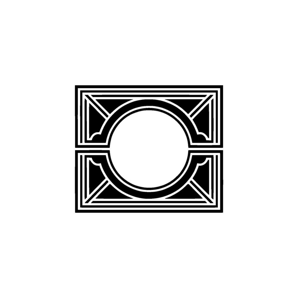 Geometric Ornament, Circular Emblem, Minimalist vector