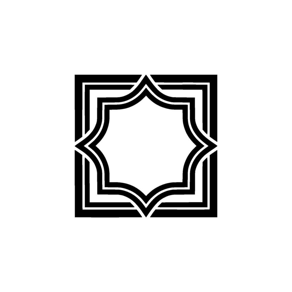 Geometric Ornament, Minimalist, Elegant Square Motif vector