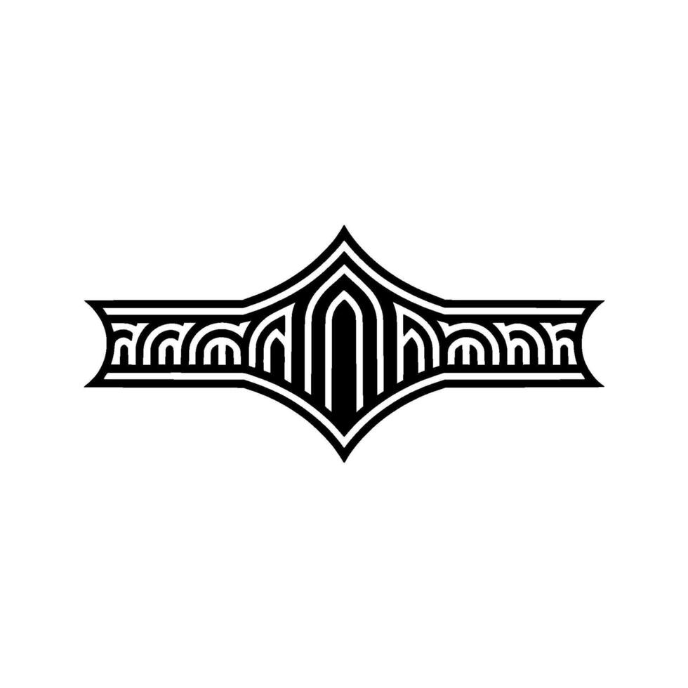 Art Deco Crest Geometric Ornamentation, Vintage Elegance vector