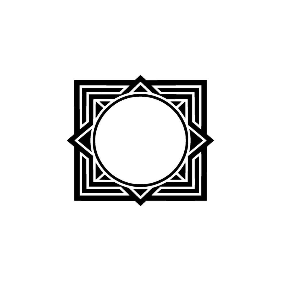 Geometric Deco Frame, Minimalist, Circular Motif, Pattern vector