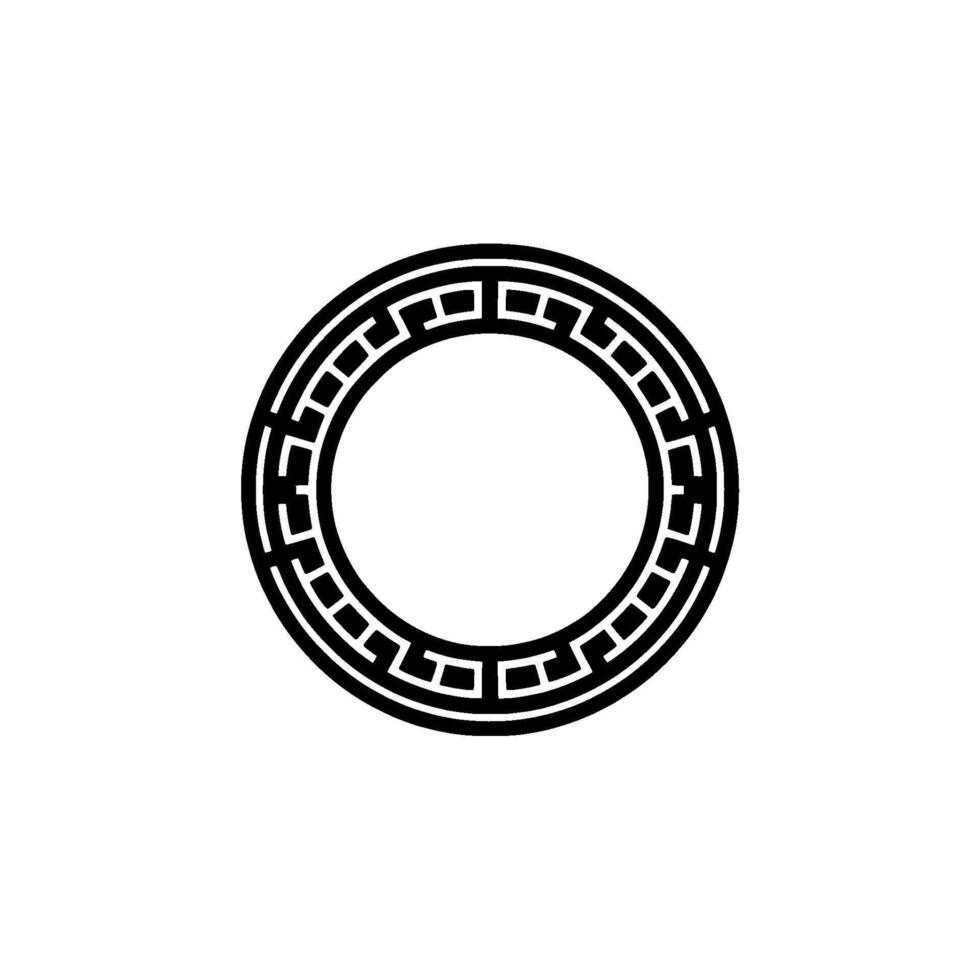 Geometric Greek Border, Minimalist, Circle vector