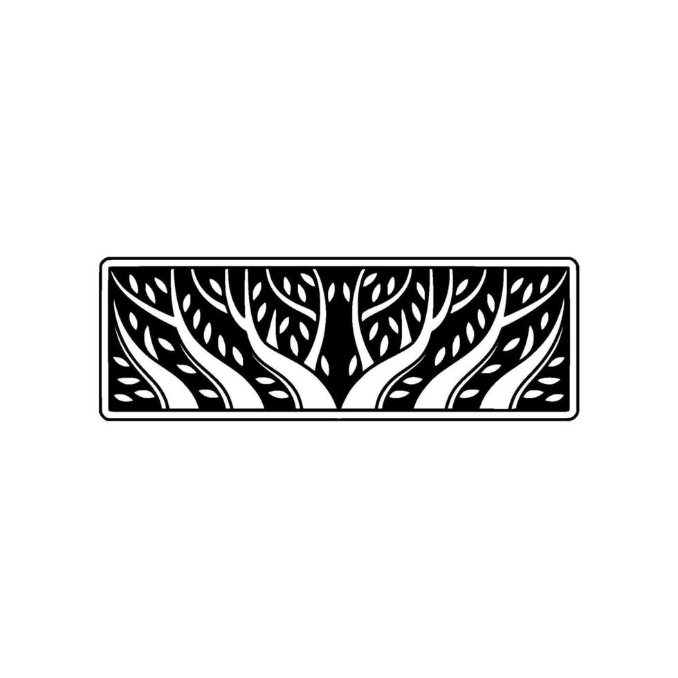 Stylized Tree Silhouette Border, Minimalist vector