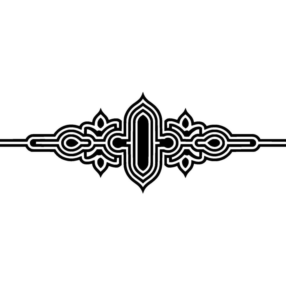 Elegant Black Ornamental Divider, Vintage Style, Linear vector