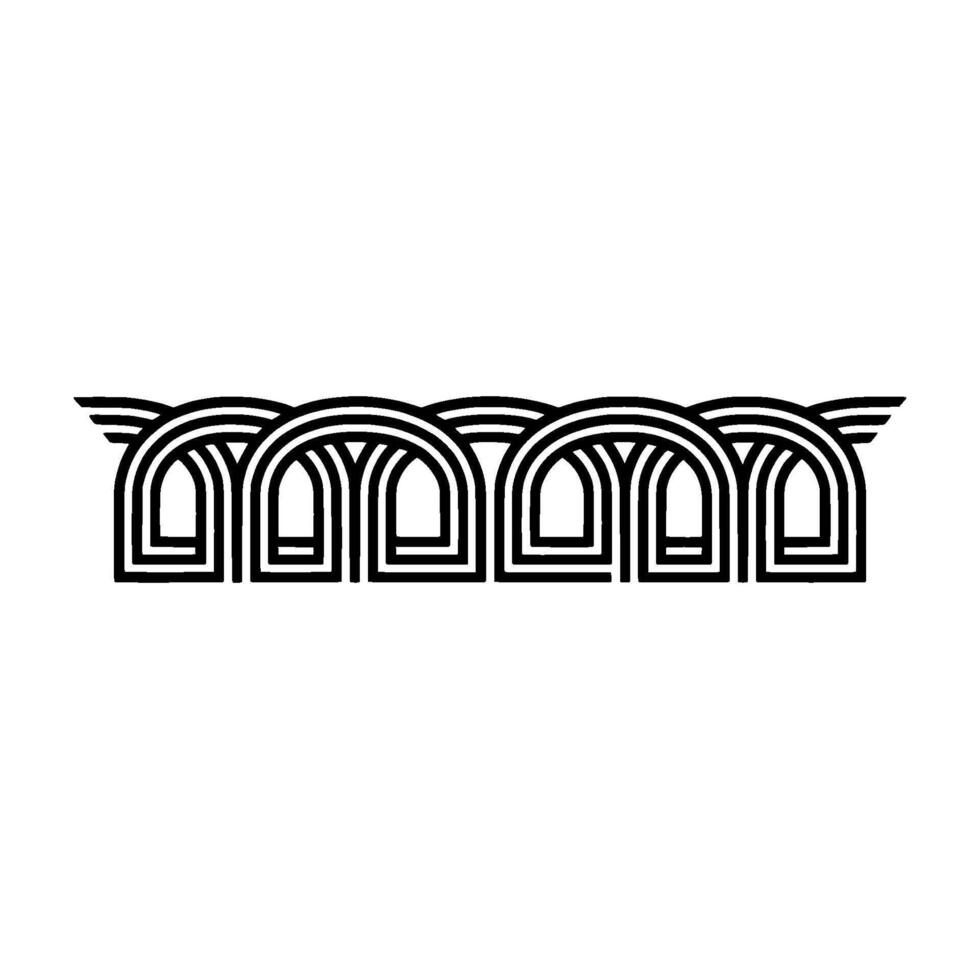Art Deco Wave Border Geometric Rhythm Modern Elegance vector