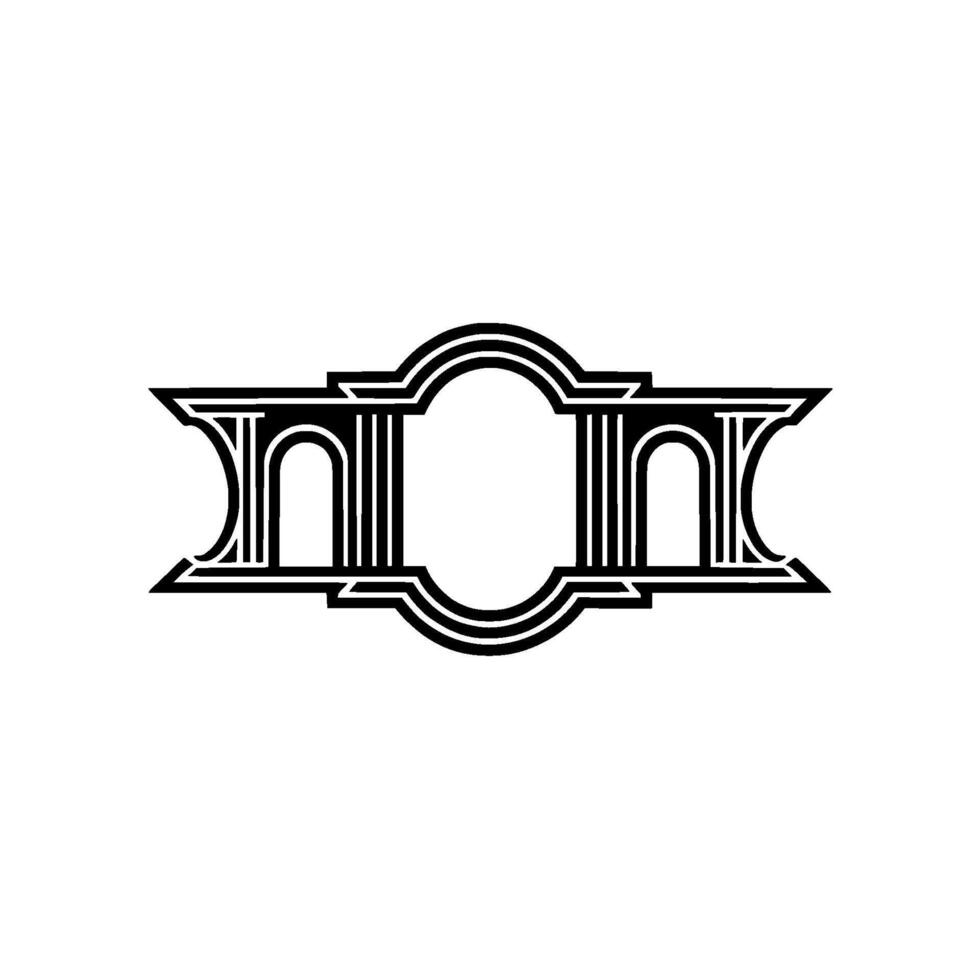 Art Deco Geometric Monogram, Vintage Style vector