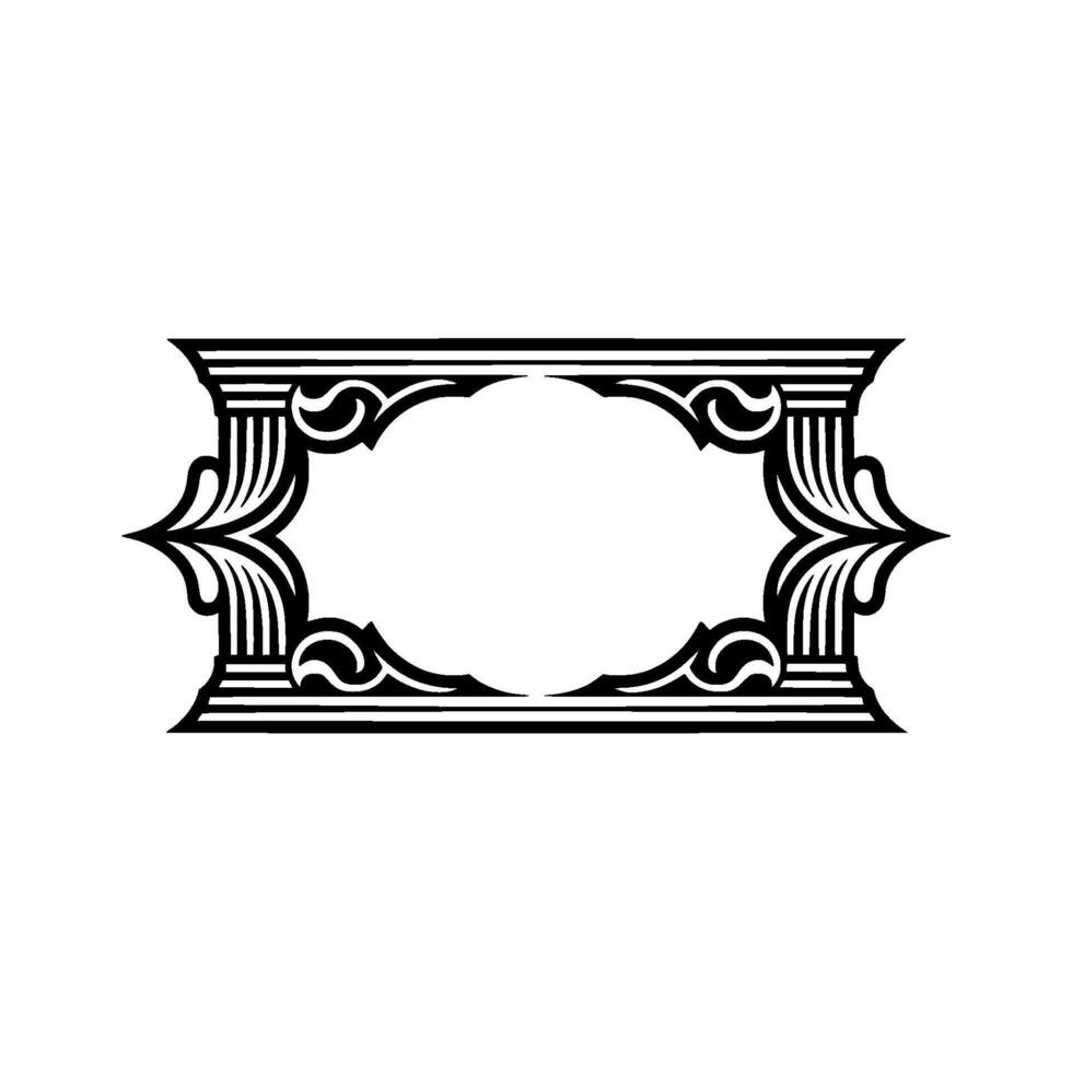 Art Deco Frame, Elegant Ornamentation, Vintage, Stylized vector
