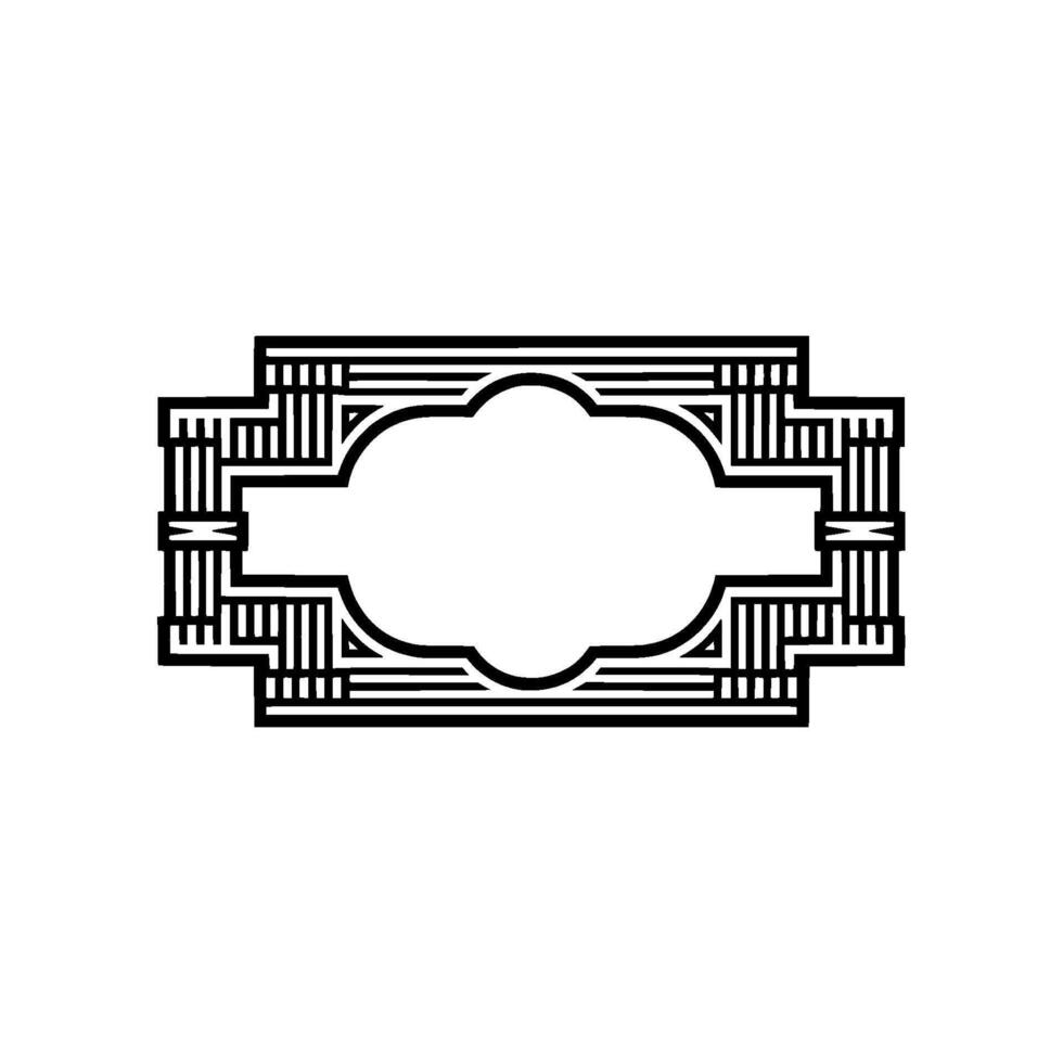 Art Deco Frame, Geometric Ornament, Elegant, Vintage Style vector