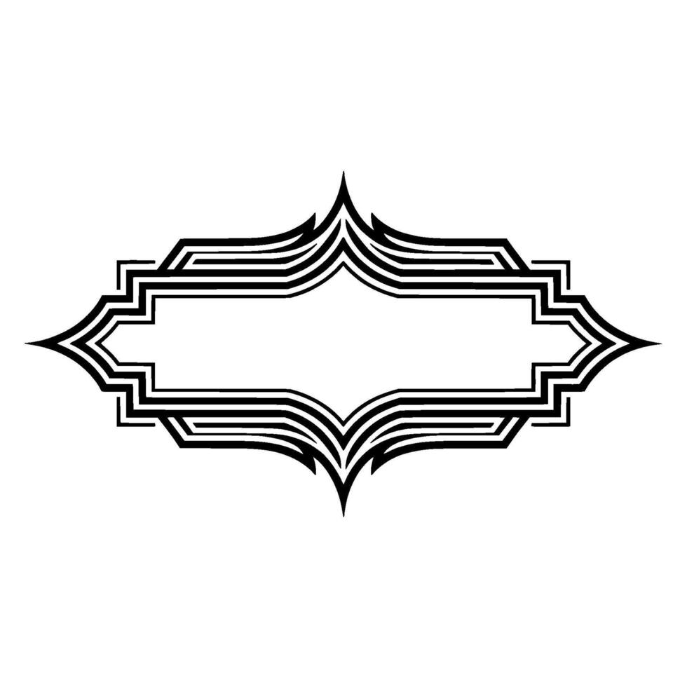 Geometric Deco Frame, Elegant Outline, Minimalist - Art deco vector