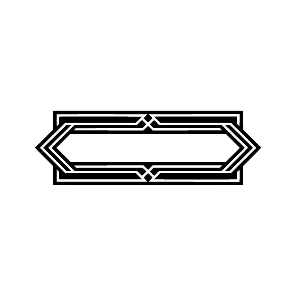 Art Deco Geometric Frame, Elegant Element - Line vector