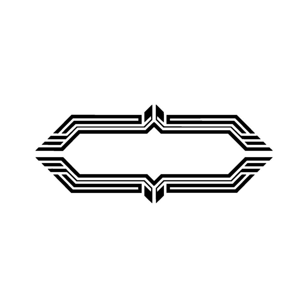 Geometric Deco Frame, Minimalist, Elegant Border, - Linear vector