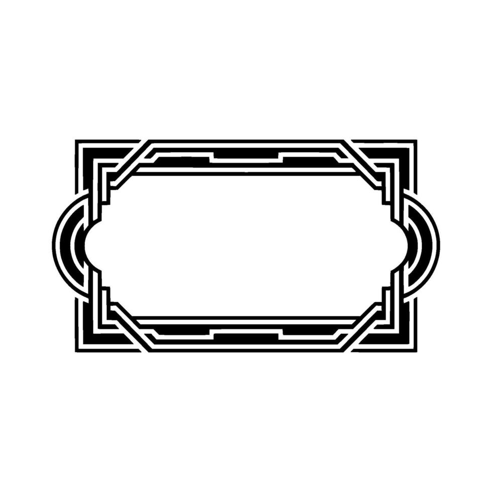 Art Deco Frame, Geometric Ornament, Elegant Border, Luxury vector