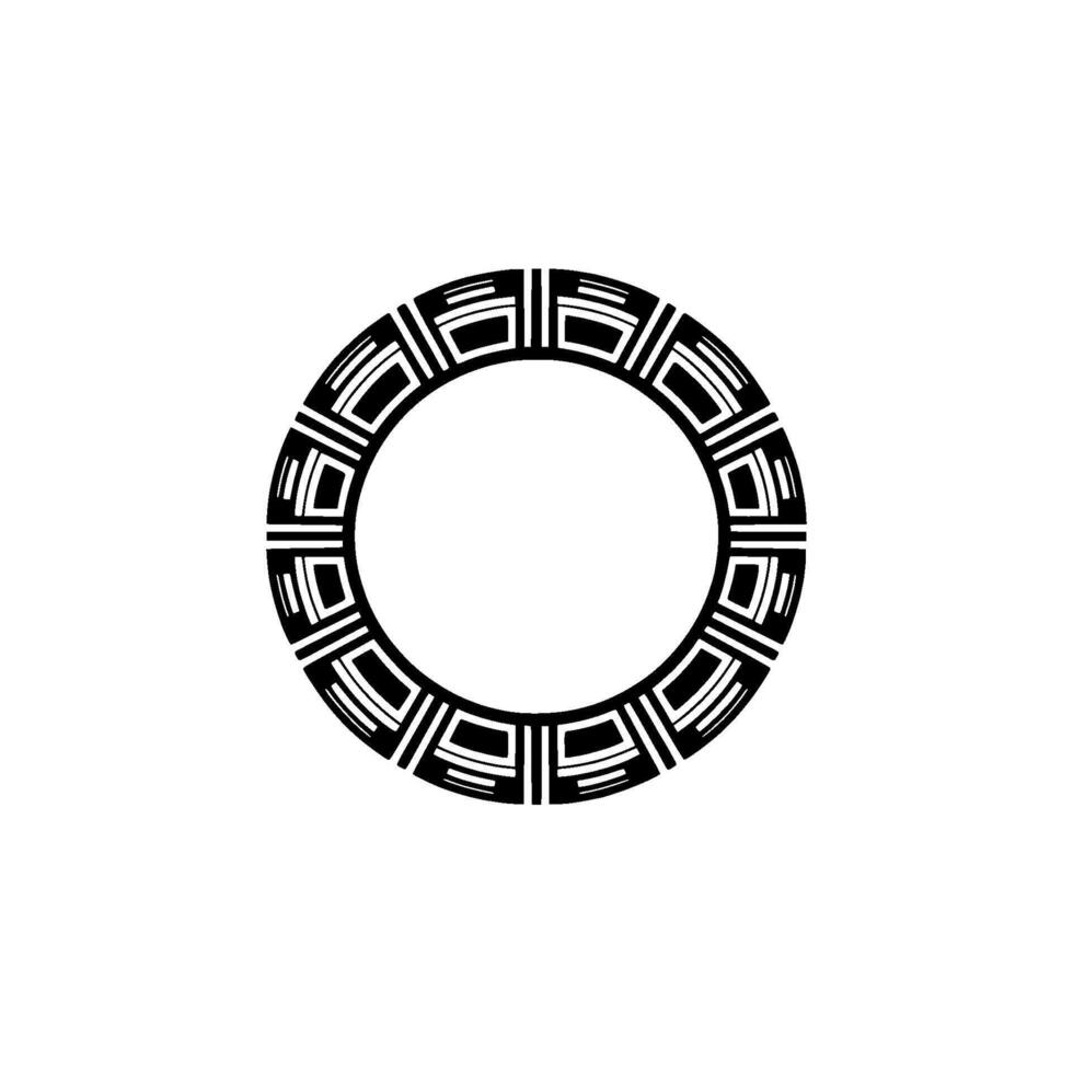 Geometric Circle Emblem, Stylized Aegean vector