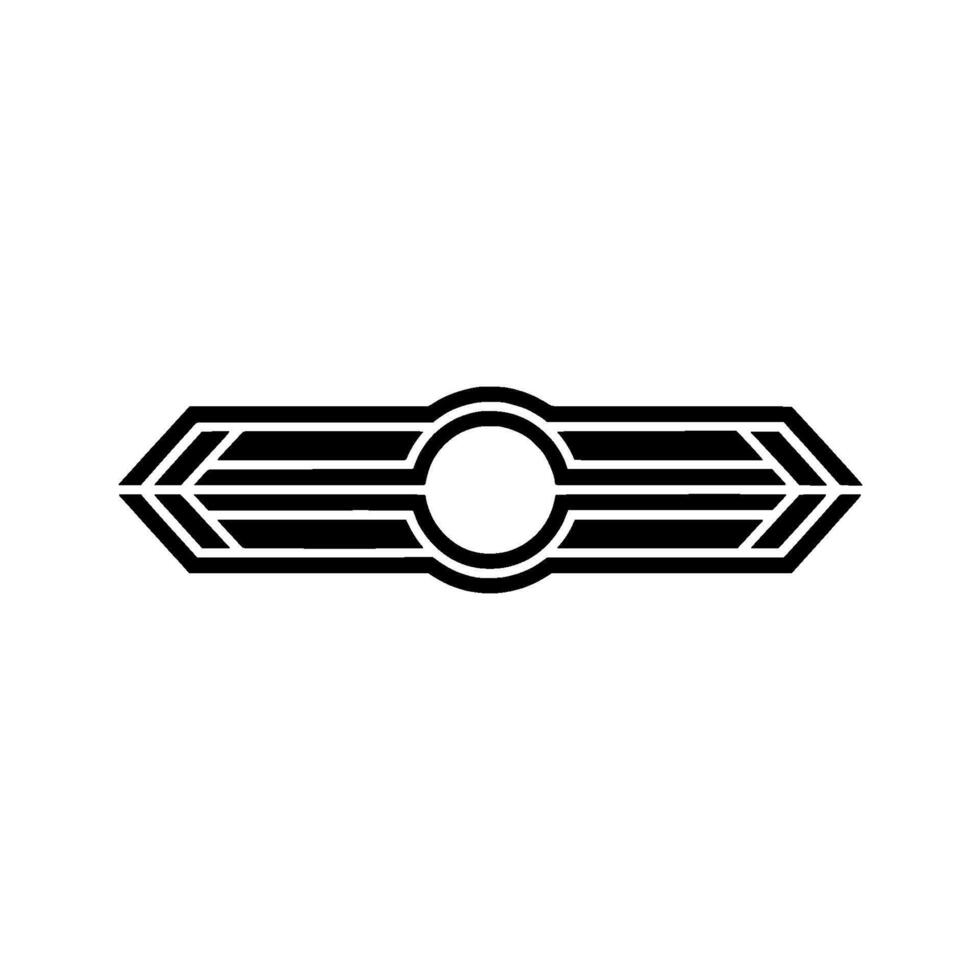 Geometric Deco Emblem - Streamlined, Vintage Aesthetic vector