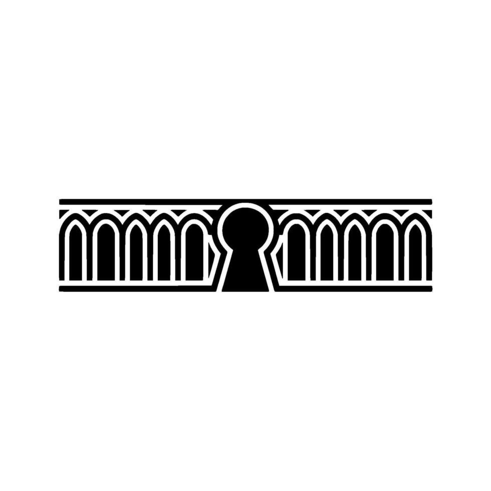 Geometric Keyhole Border, Minimalist Security Concept vector