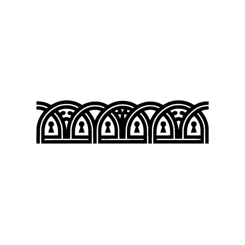 Art Deco Key Motif, Geometric Border, Vintage vector