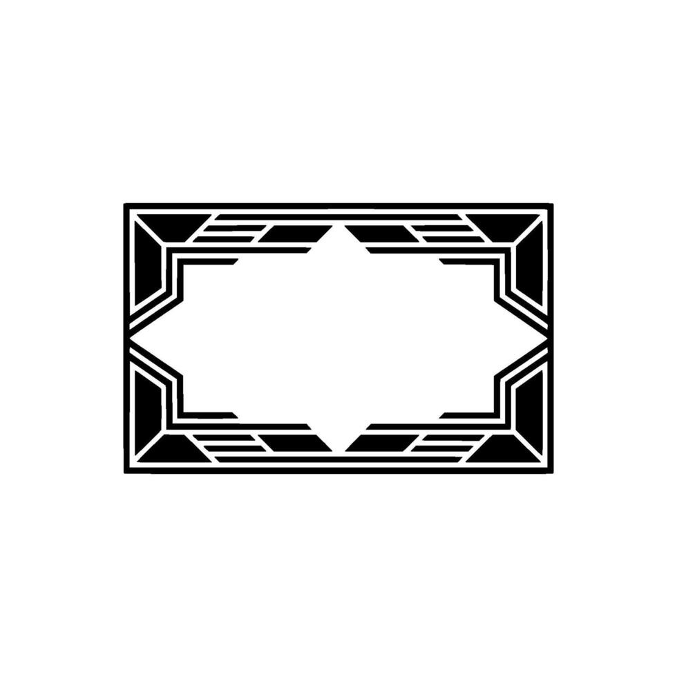 Geometric Deco Frame, Minimalist, Elegant Border, - Style vector