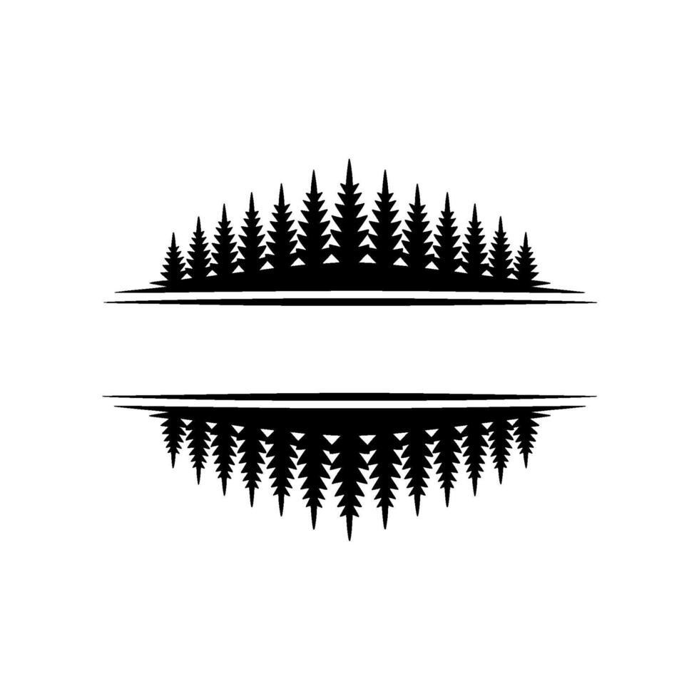 Serene Forest Divide - Minimalist Landscape Illustration vector