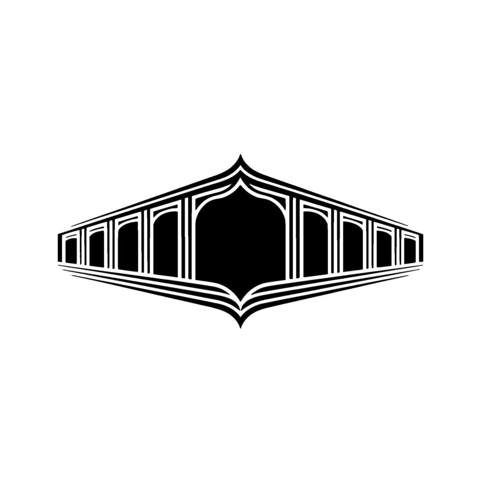 Geometric Islamic Arch Emblem, Minimalist vector