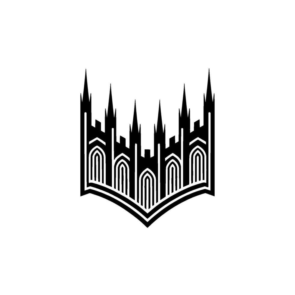Gothic Cathedral Emblem, Regal Silhouette, Vintage vector
