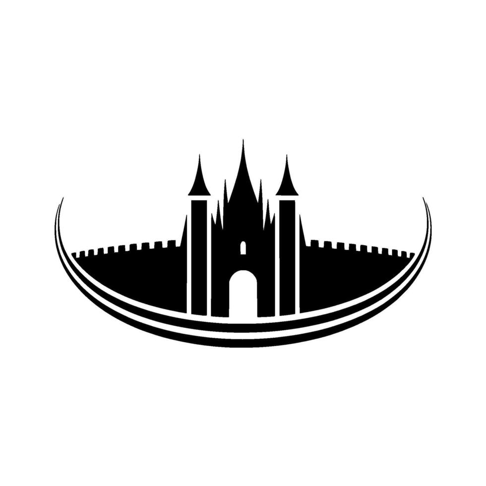 Regal Fortress Emblem, Medieval Symbolism vector