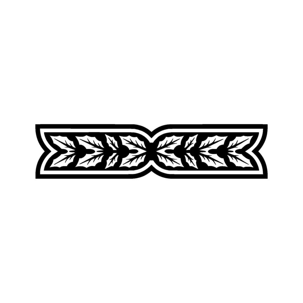 Stylized Holly Border, Festive Emblem vector