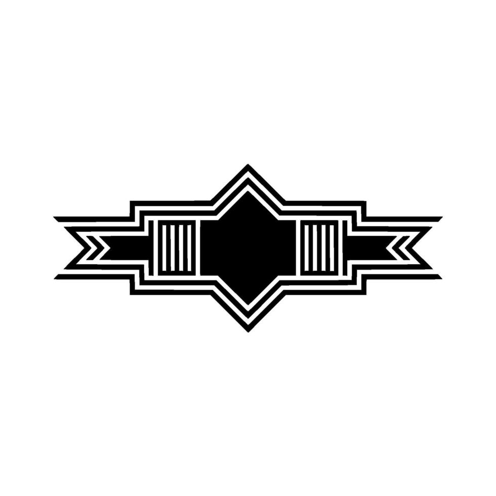 Art Deco Geometric Emblem, Vintage Style, Ribbon vector