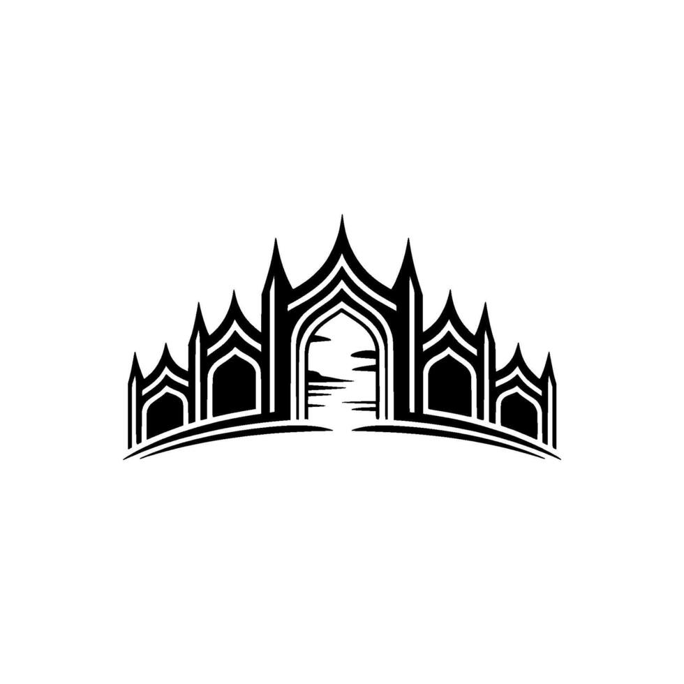 Regal Gateway Gothic Arch Emblem, Minimalist vector