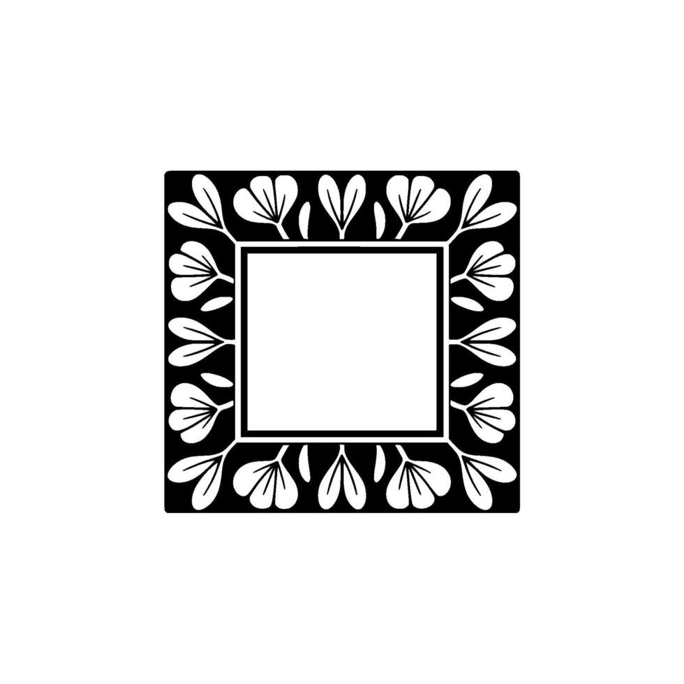 Stylized Floral Frame, Minimalist, Elegant Border vector