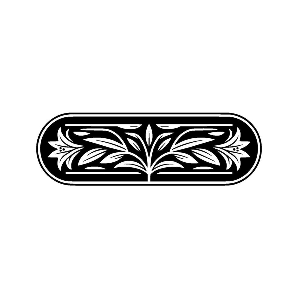Elegant Botanical Emblem, Vintage Style vector