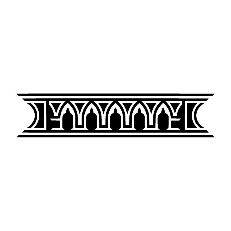 Art Deco Ornament Border, Elegant, Vintage Style, Geometric vector