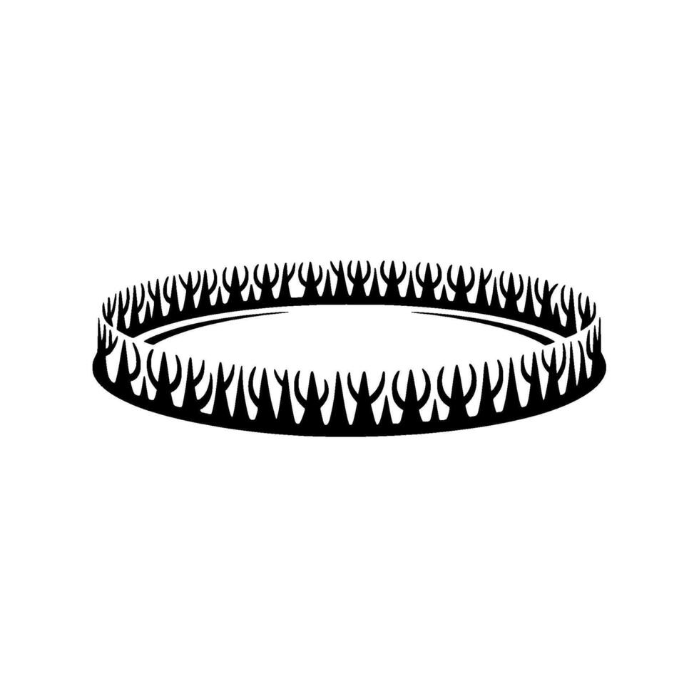Circular Flame Emblem, Minimalist Silhouette, Symbolic vector