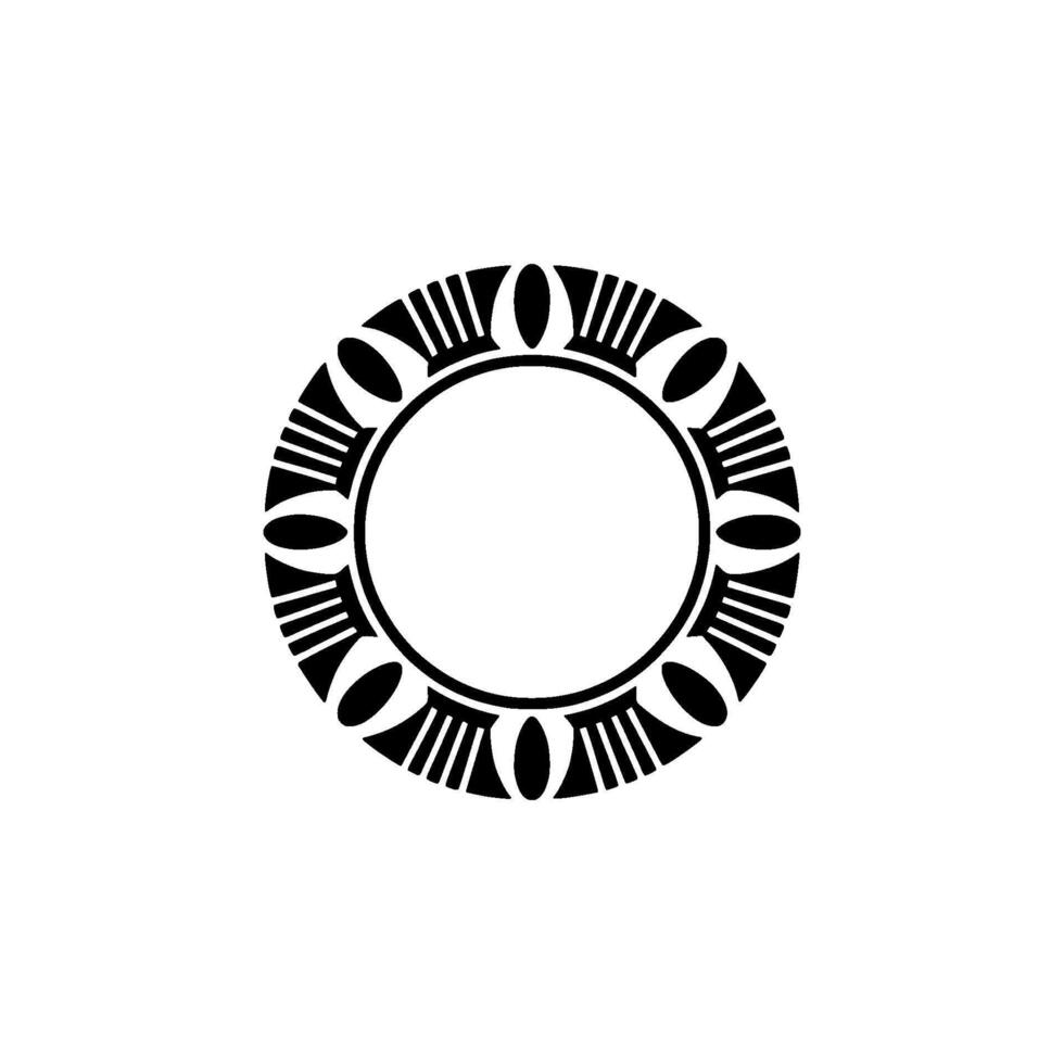 Geometric Sun Emblem, Minimalist Circular vector