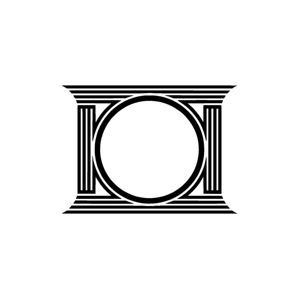 Geometric Circle Frame, Art Deco Style, Minimalist - Abstract vector