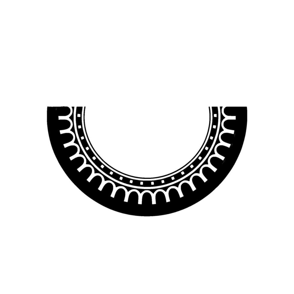 Stylized Crescent Ornament, Minimalist vector