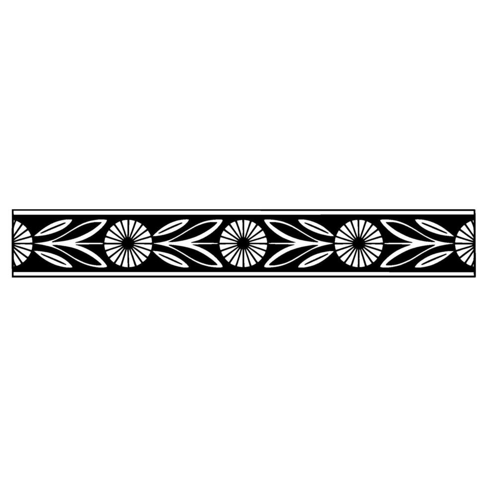 Geometric Border, Stylized Floral Pattern, Vintage vector