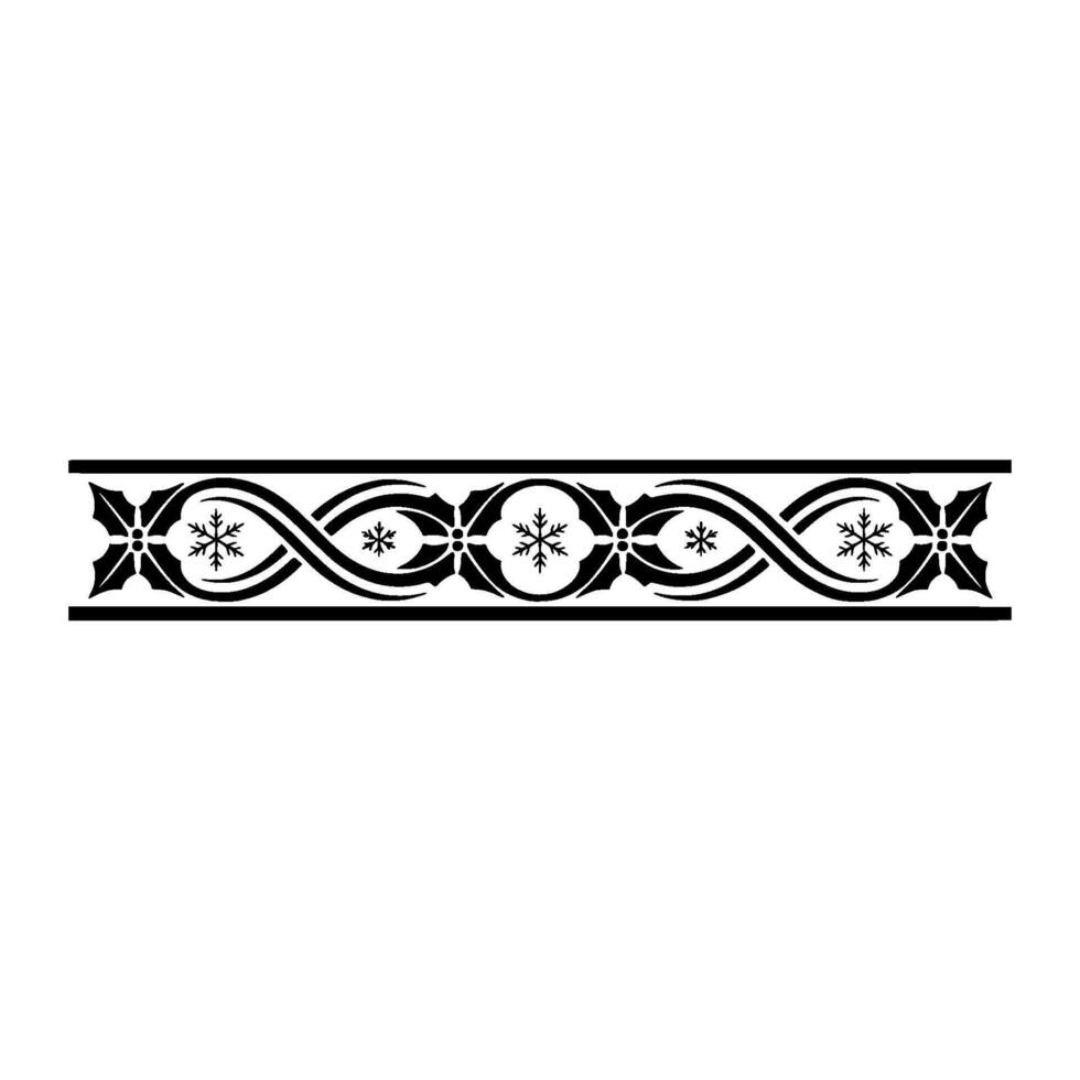 Elegant Winter Border Intricate Snowflake vector