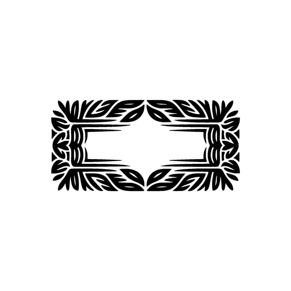 Intricate Black Floral Frame, Elegant Element vector