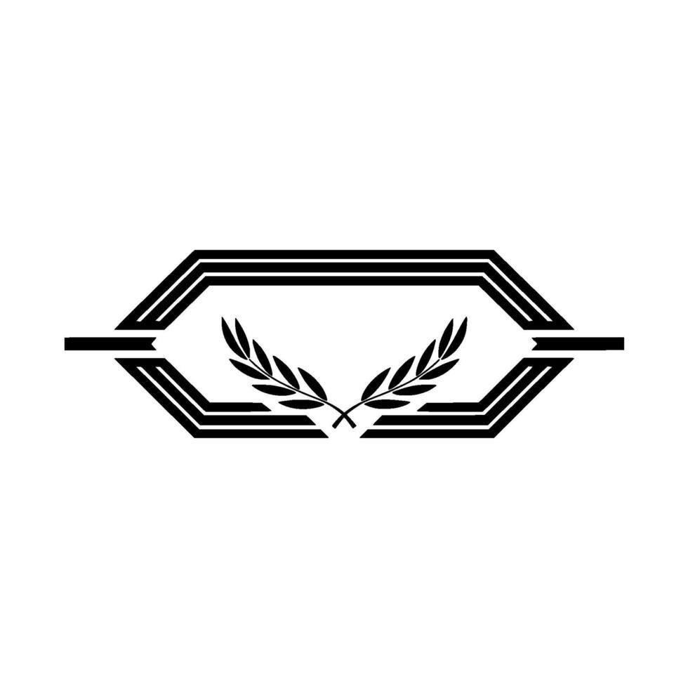 Geometric Emblem, Laurel Wreath, Minimalist vector