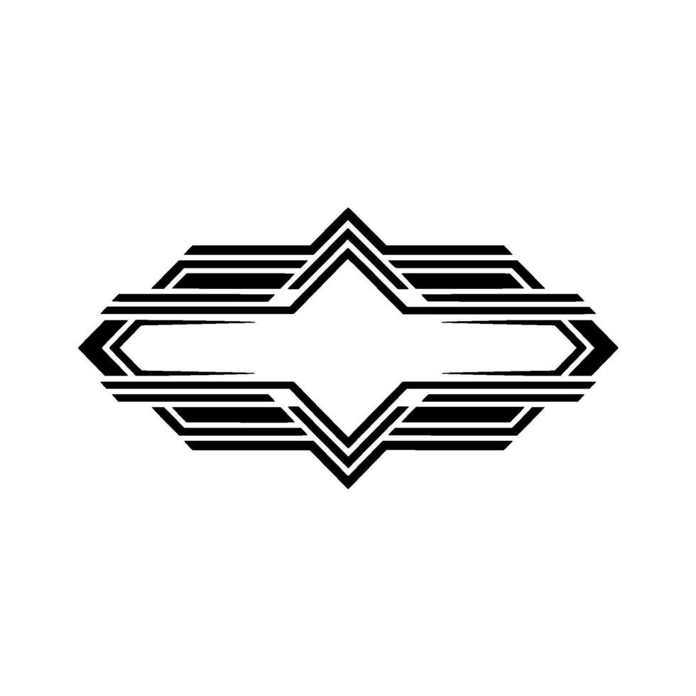 Geometric Deco Emblem, Modern Abstract - Lineart vector
