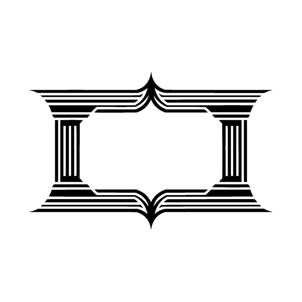 Art Deco Frame, Elegant Border, Vintage, Minimalist Ornamentation, Linear vector