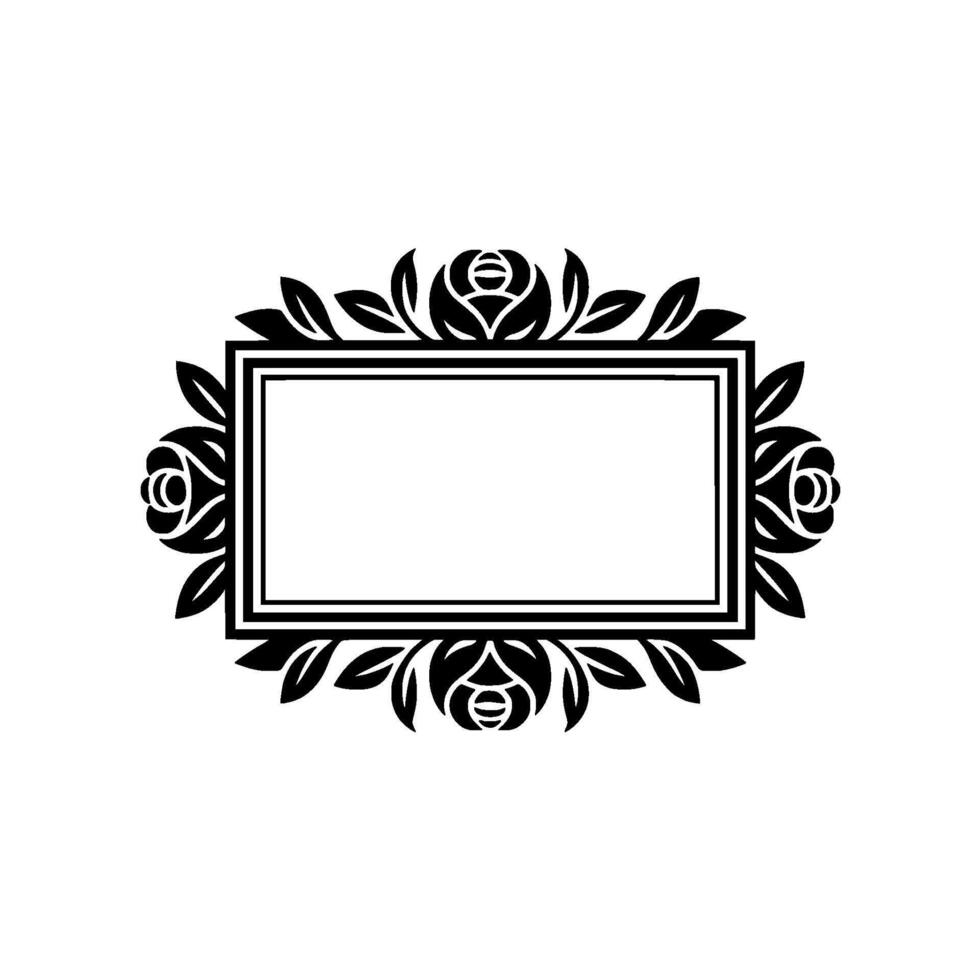 Elegant Floral Frame, Blank Space, Vintage vector