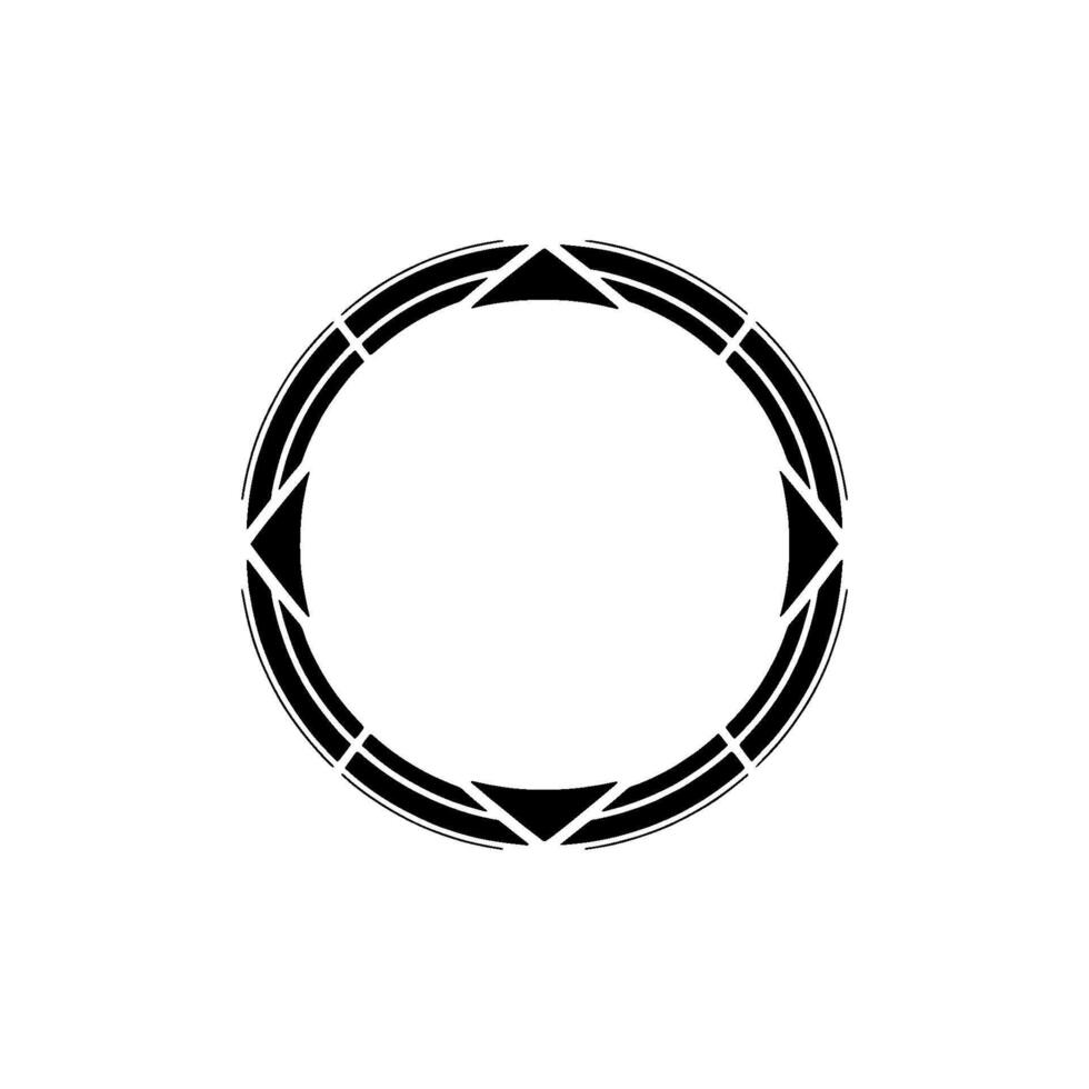 Geometric Circle Frame, Minimalist, Modern Emblem, Outline vector