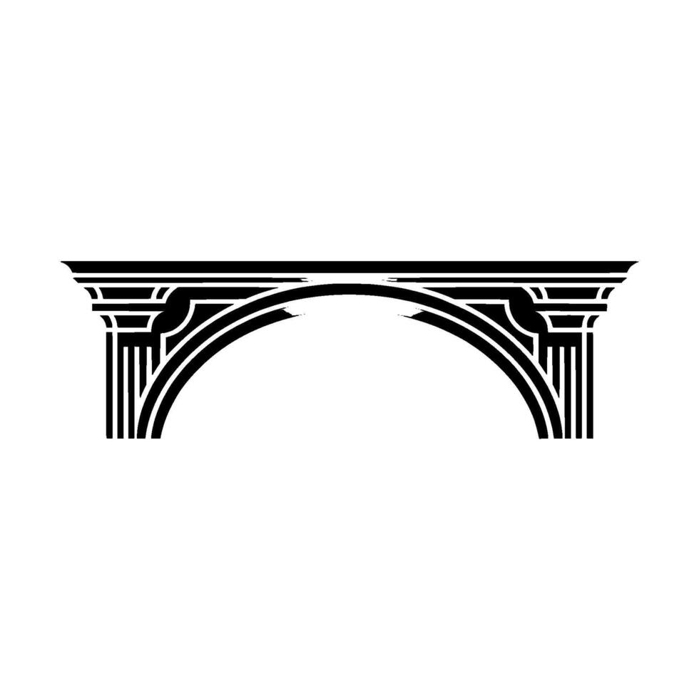 Geometric Arch, Minimalist, Architectural Emblem vector