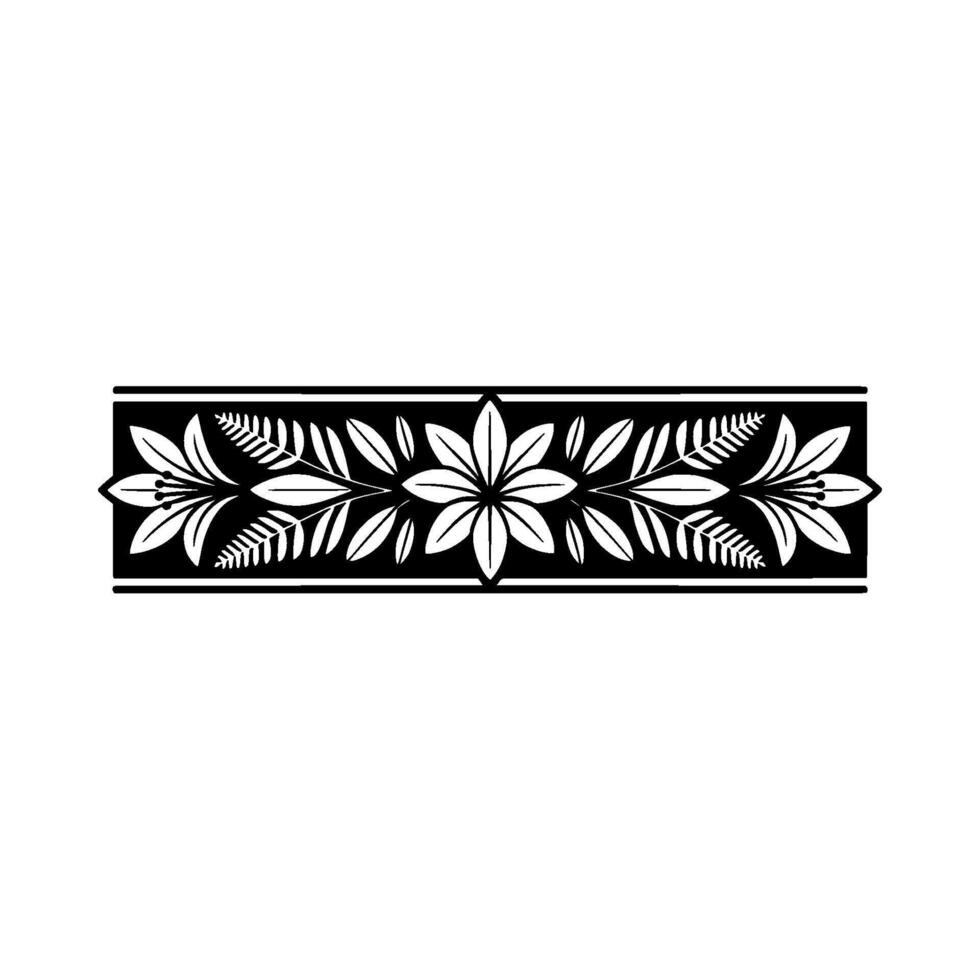 Elegant Botanical Border, Vintage Style, Symmetry vector