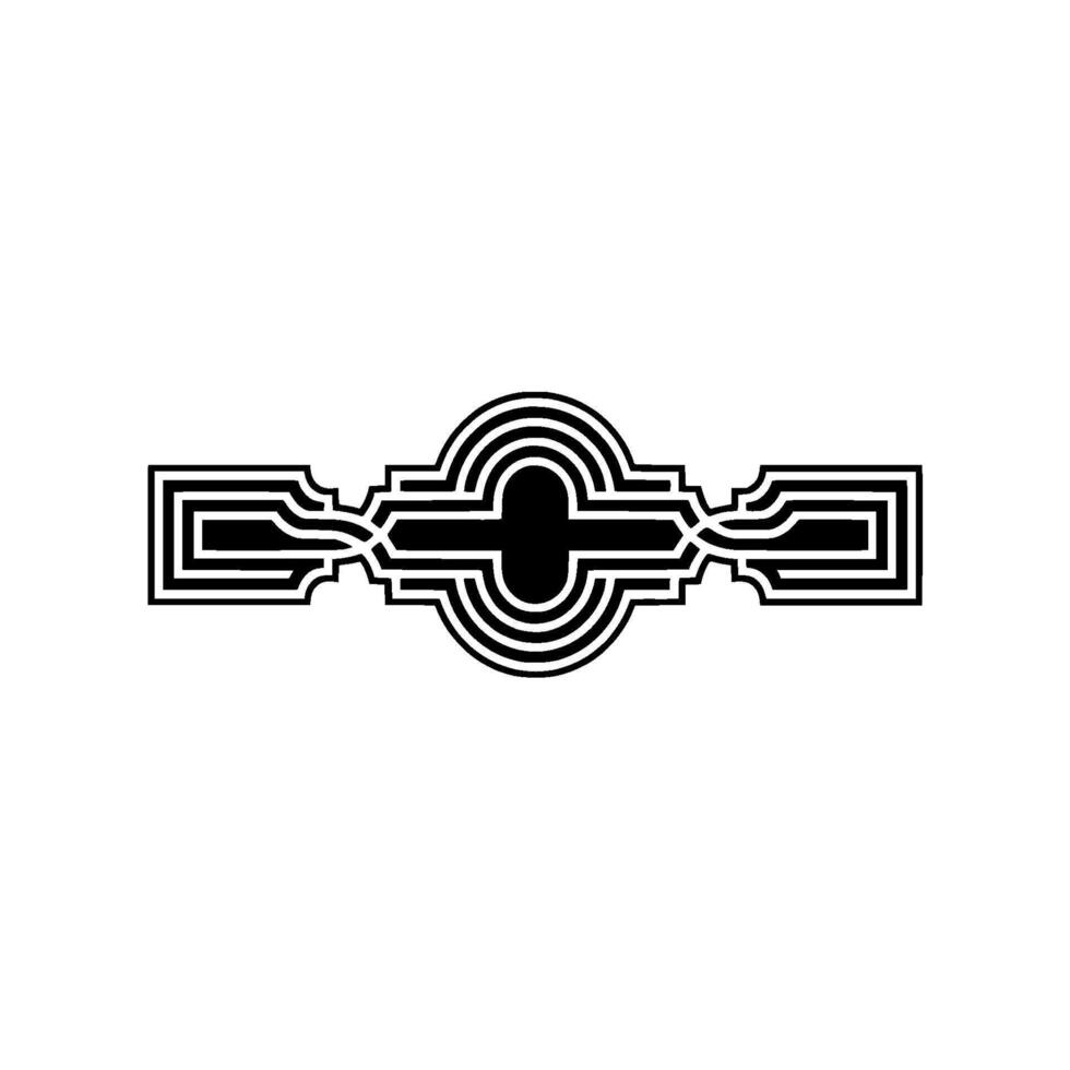 Geometric Deco Emblem - Minimalist Black White vector