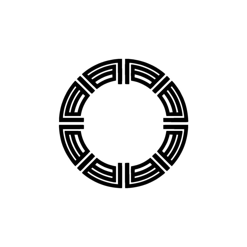 Geometric Circle Emblem, Minimalist, Circular Motif, Monochrome vector